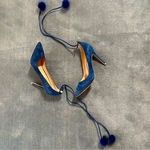 New Heels!  “Blue Suede Shoes” Worn Only Once.  Neiman Marcy’s